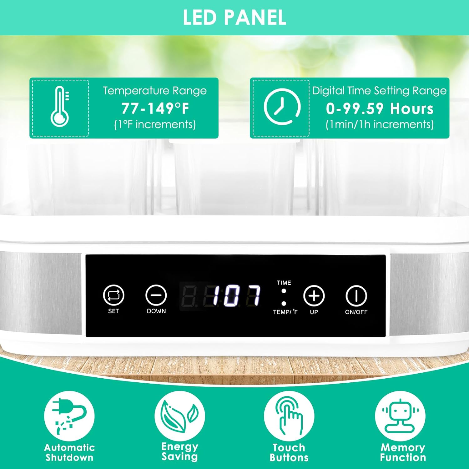 LIFERUN Yogurt Maker Machine, Greek Yogurt Maker with Temperature Control & Time Control, Automatic Digital Yogurt Machine is Easy to Use, Glass
