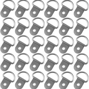 EXCELFU Paquete de 30 anillos en D pequeños de acero inoxidable con anillas en D, anillos de anclaje para cargas en casos, camiones, remolques de EXCELFU Paquete de 30 anillos en D pequeños de acero inoxidable con anillas en D, anillos de anclaje para cargas en casos, camiones, remolques de
