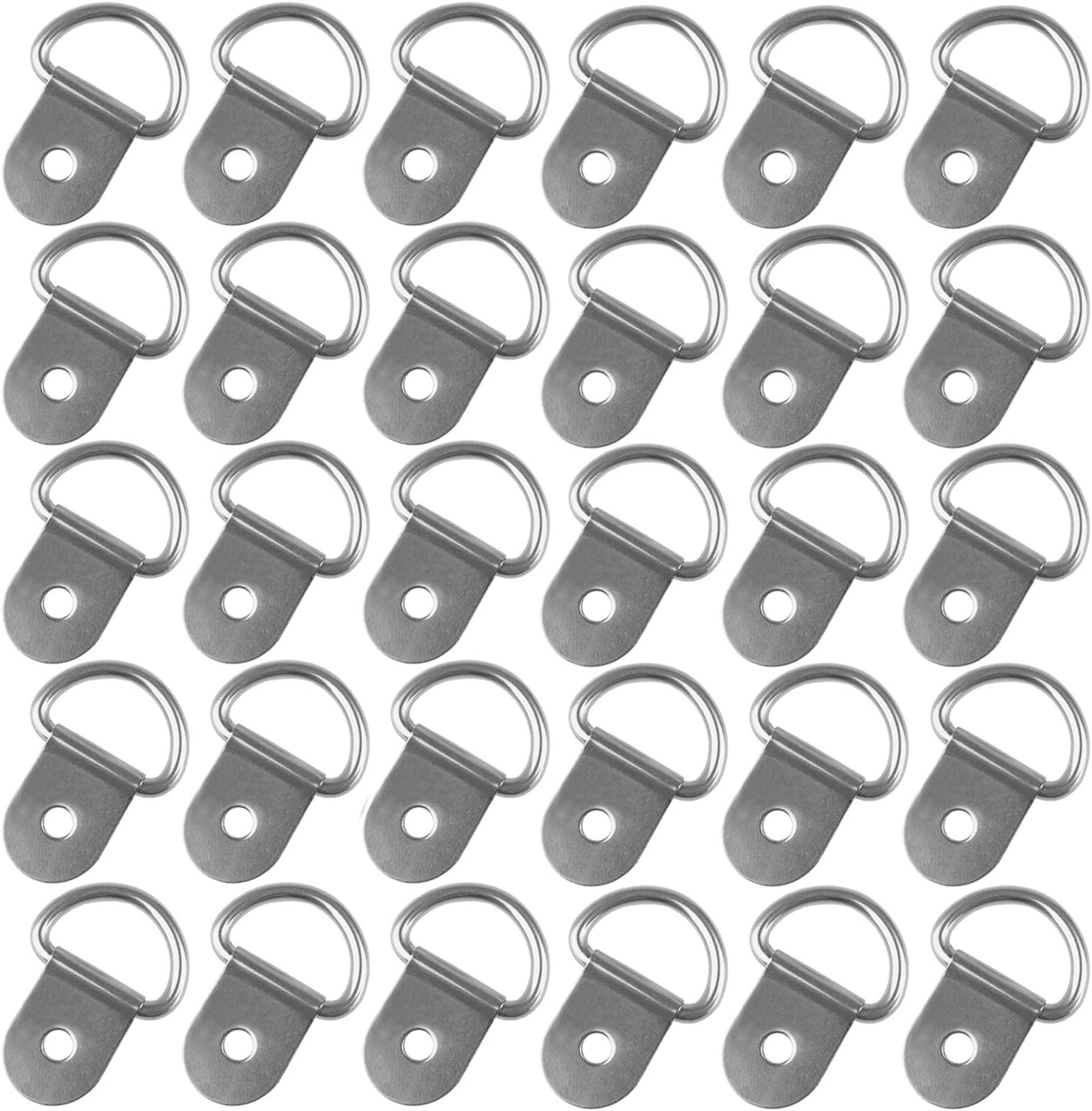 EXCELFU Paquete de 30 anillos en D pequeños de acero inoxidable con anillas en D, anillos de anclaje para cargas en casos, camiones, remolques de