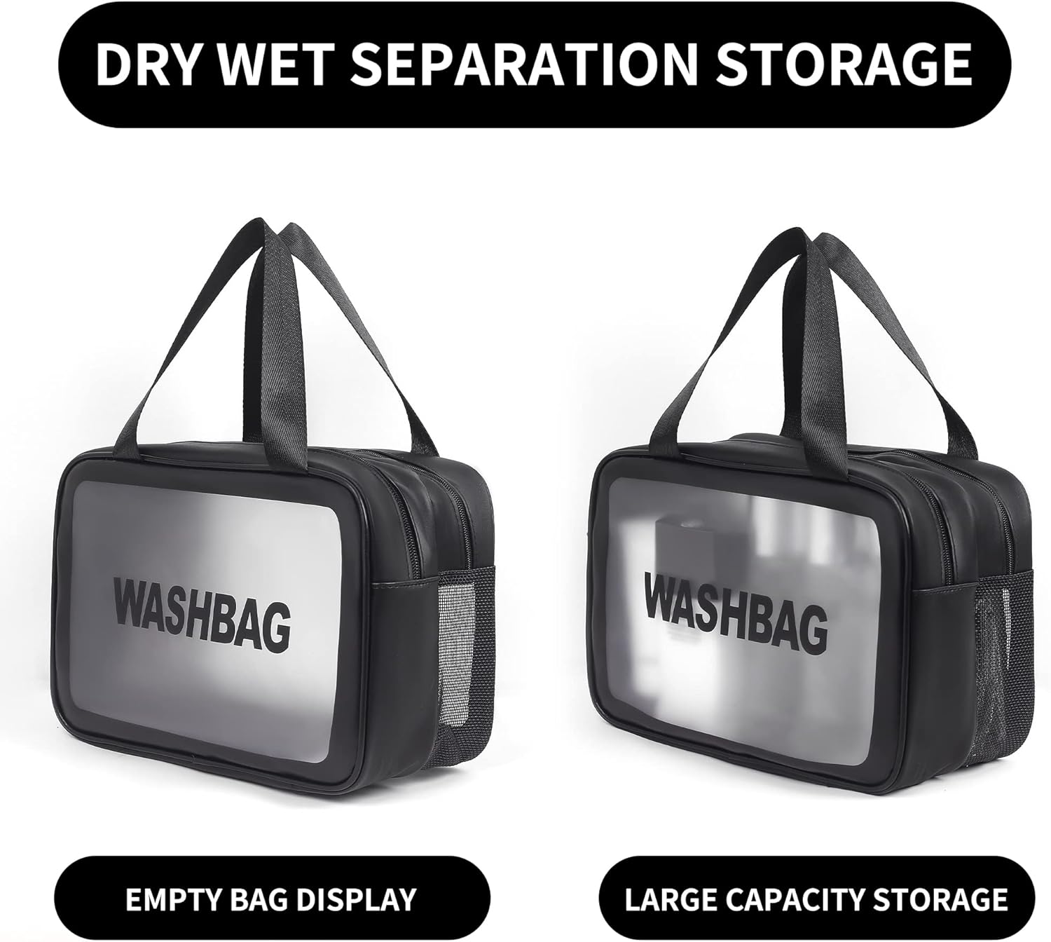 Bolsa de maquillaje transparente PVC impermeable bolsa de cosméticos grande transparente organizador de artículos de tocador de viaje conjunto de