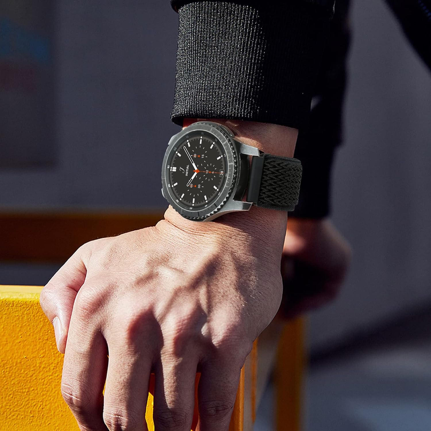 Correas de 0.866in compatibles con Samsung Galaxy Watch 3 de 1.772in, Galaxy Watch de 1.65 pulgadas, Gear S3 Frontier, correa elástica ajustable de
