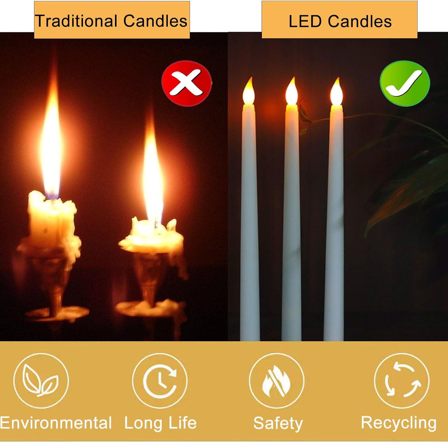 48 velas LED sin llama, funcionan con pilas, velas LED parpadeantes de 11 pulgadas con luz cálida para el día de San Valentín, boda, fiesta,