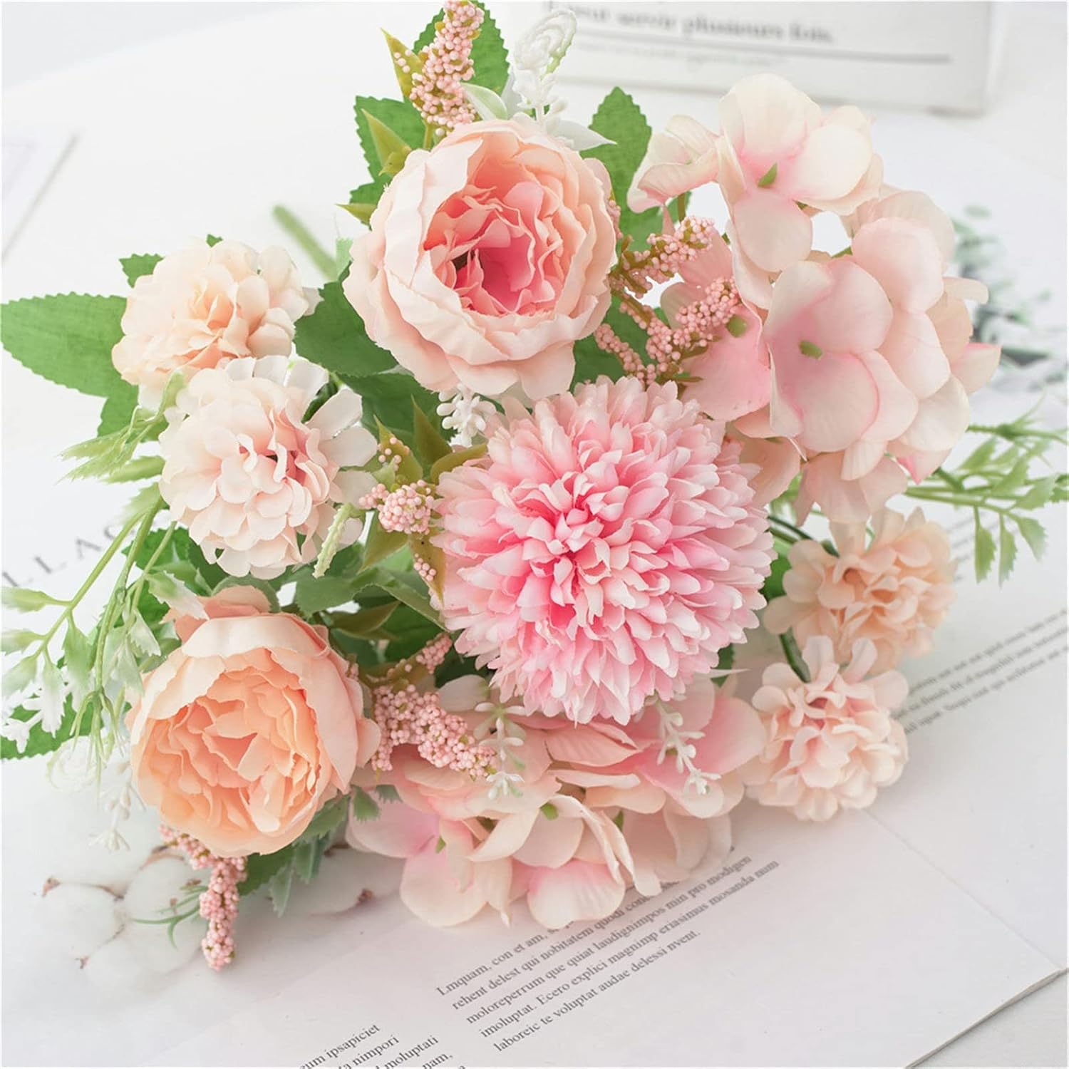 Scceatti Flores falsas para exteriores, flores artificiales de seda, rosas artificiales, ramos de boda de rosas de imitación, flores de seda, ramo