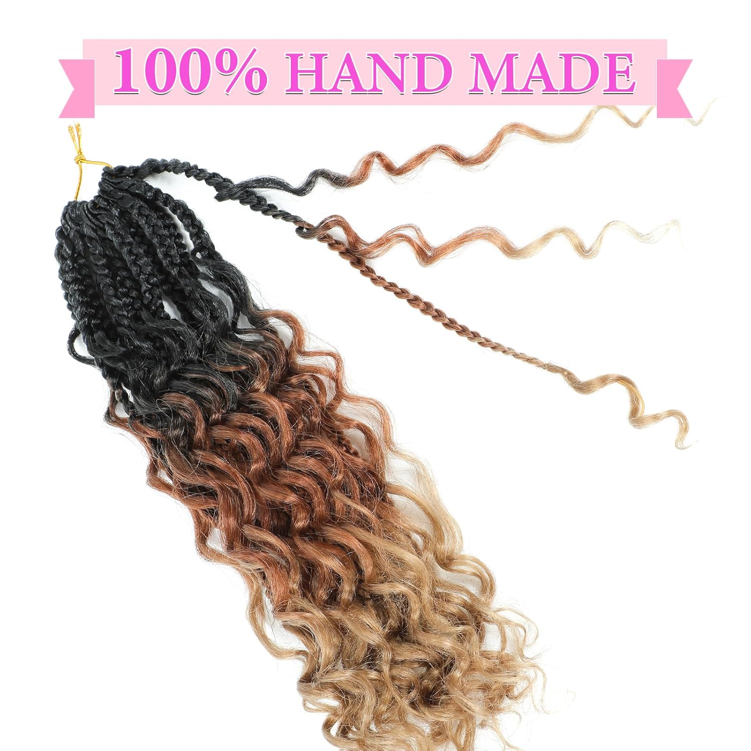 Goddess Box – Trenzas de ganchillo de 14 pulgadas, paquete de 9 paquetes de trenzas de caja bohomian para mujeres negras, trenzas de ganchillo