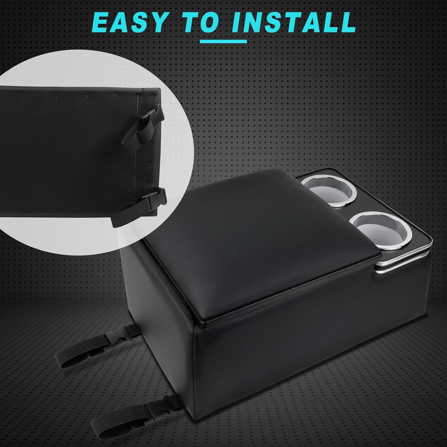 Organizador universal de consola central para automóvil con portavasos y soporte para teléfono, consolas de asiento trasero con reposabrazos, caja