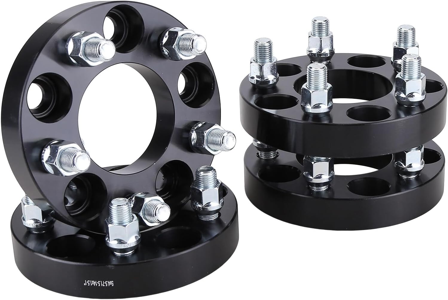 4 espaciadores de rueda centrados de brida de 1 pulgada y 5 x 4.5 pulgadas con pernos M14x1.5 de diámetro de 2.815 in compatibles con ChargerSRT
