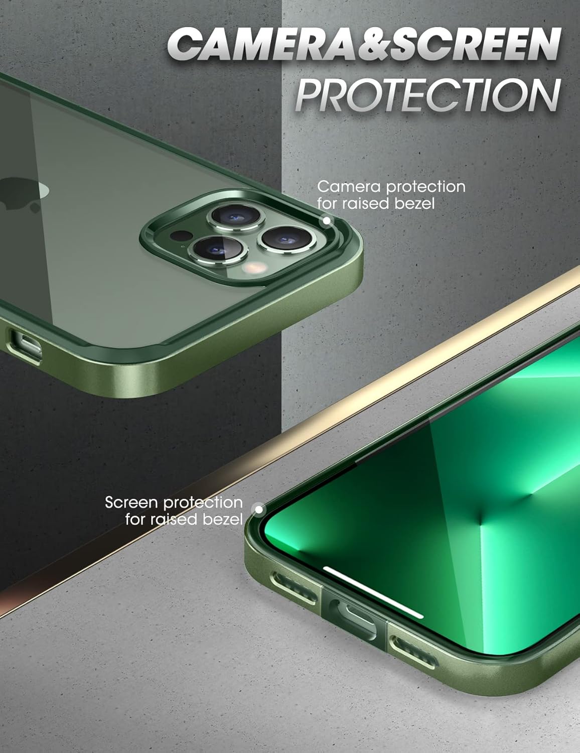 SUPCASE Funda para iPhone 13 Pro Max (borde de escarabajo de unicornio), protección de grado militar antiarañazos marco delgado transparente a