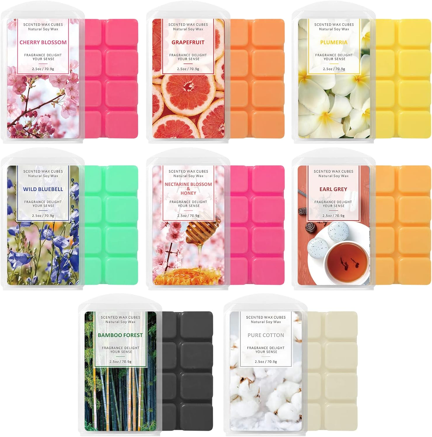 STRN Cubos de cera derretida, cera perfumada, cubos de cera perfumada, cera derretida para calentadores, cubos de cera de vela de soja, cubos de