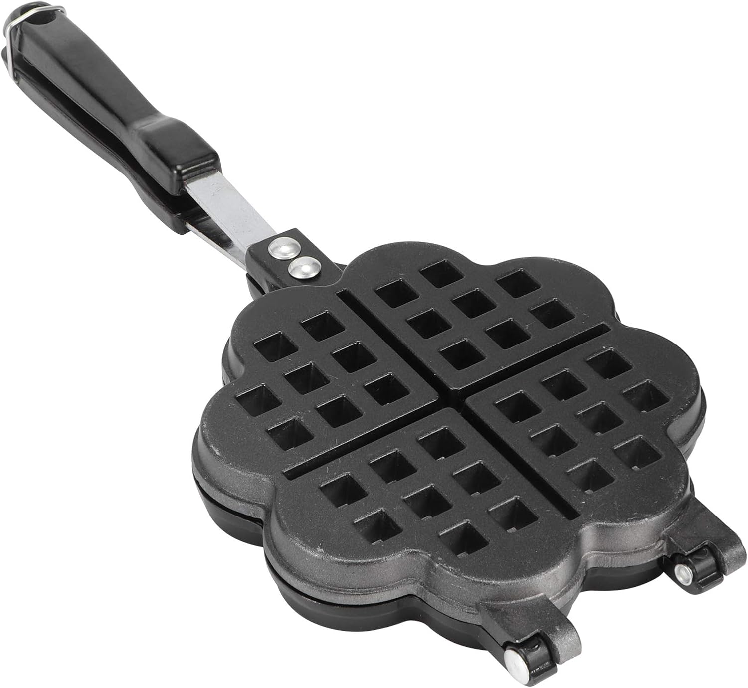 Máquina para hacer gofres, doble waflera abatible, molde de aleación de aluminio para tartas, placas antiadherentes para un fácil almacenamiento