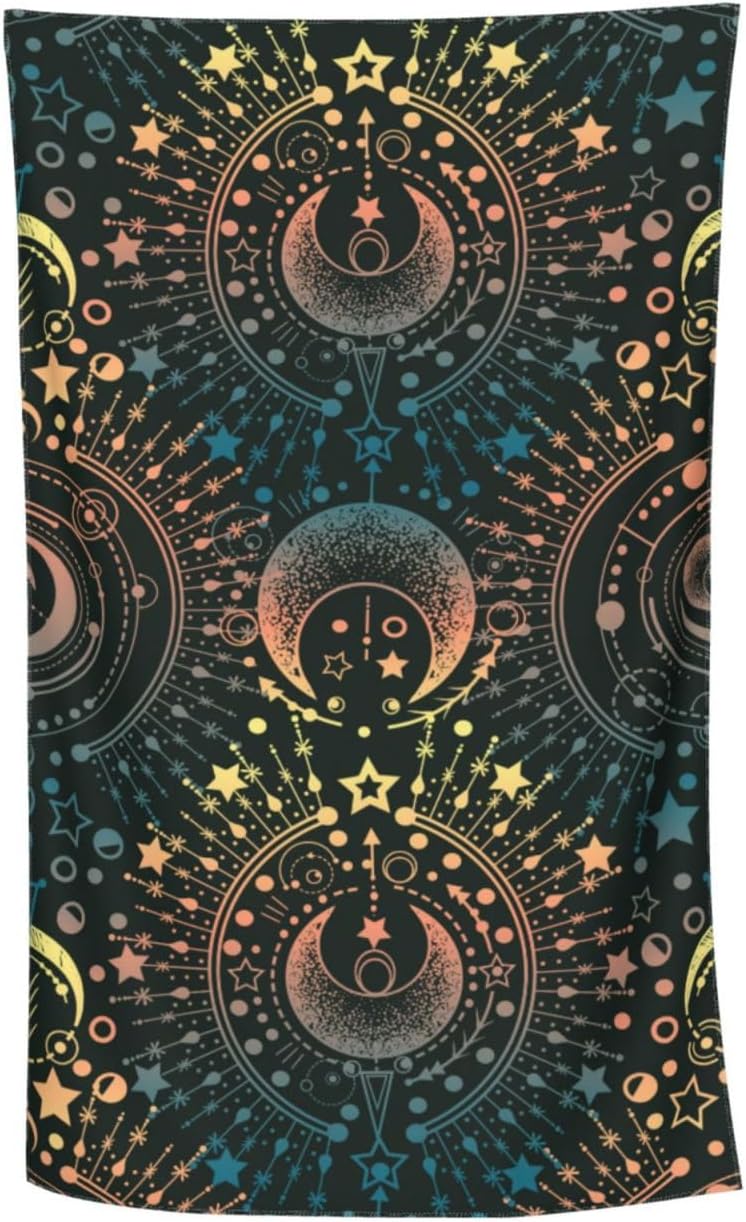 Toalla de playa mágica de astrología mágica con luna y estrella, grande, suave, absorbente, de secado rápido, toallas de baño de gran tamaño para