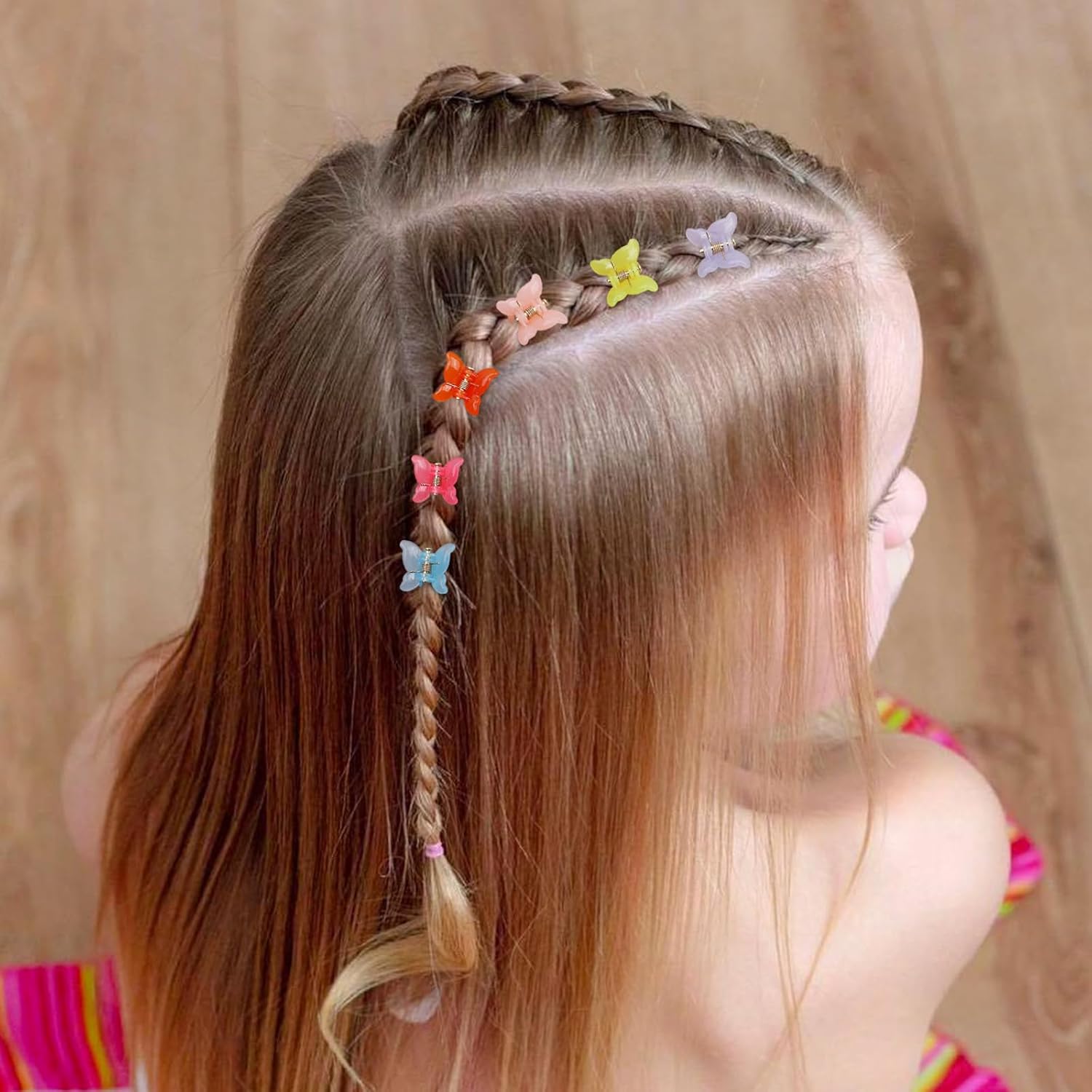 Choicbaby 80 mini pinzas de mariposa para el cabello para niñas, 10 colores, 90, mini pinzas para el cabello con caja, pinzas de garra para niños,