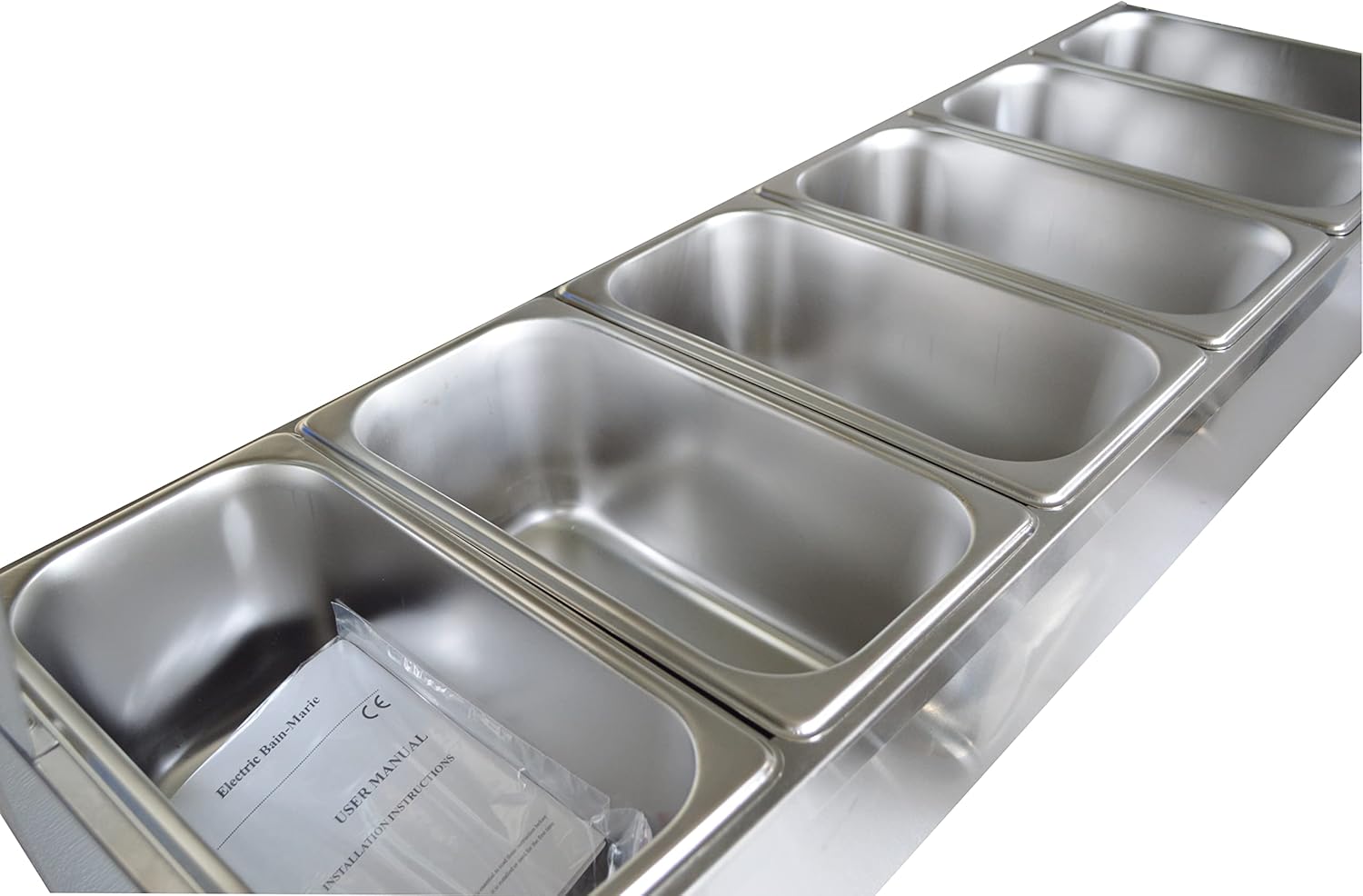 TECHTONGDA Calentador de sopa de alimentos, estufa Bain Marie, calentador de vapor de buffet de comedor comercial, sartén de 12 x 5.5 x 6 pulgadas