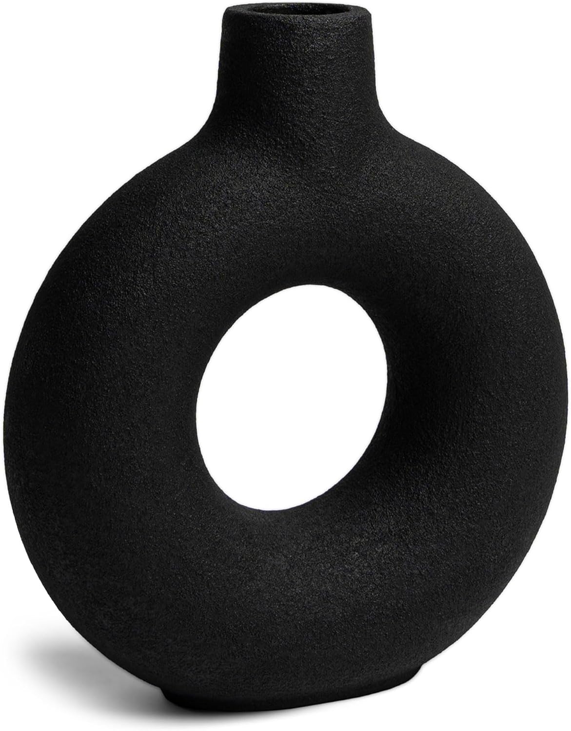 Oona – Jarrón decorativo moderno para anillos, grande, negro