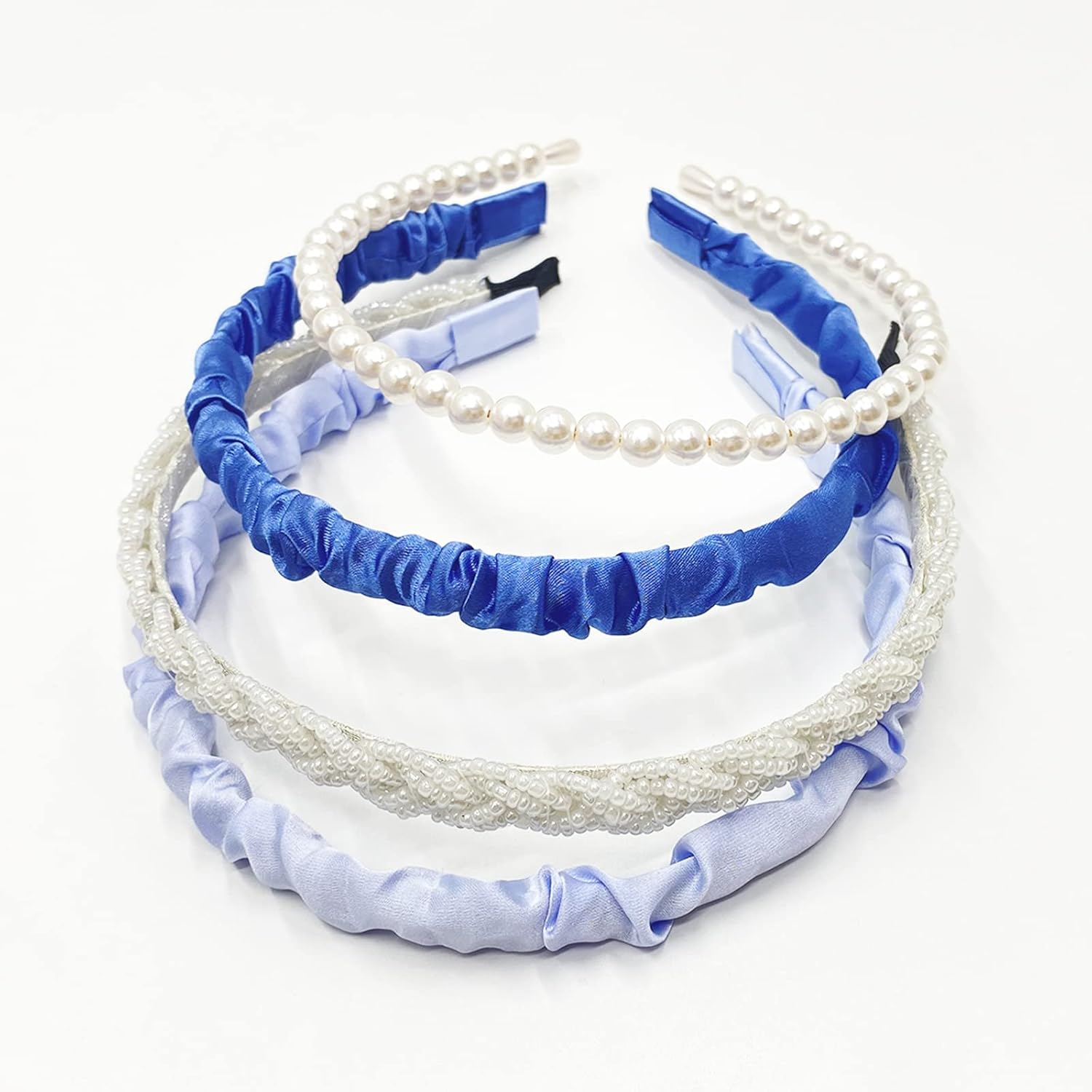 MEFINESHOW 7 diademas de moda diferentes para mujer, diademas de flores antideslizantes, lindas diademas de perlas para niñas, diadema ancha vintage