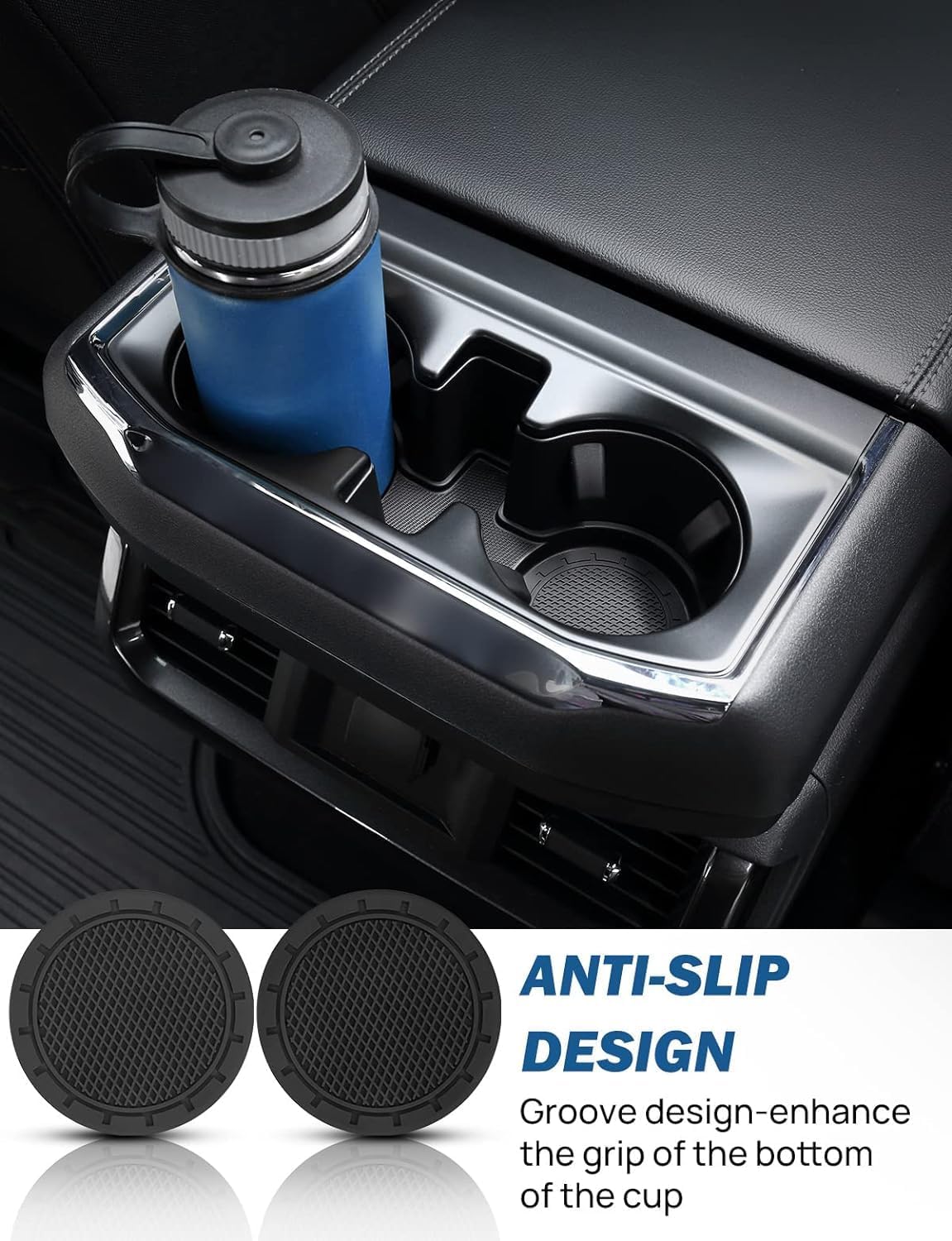 JOYTUTUS Portavasos para automóvil, paquete de 2 posavasos universales antideslizantes a prueba de golpes, portavasos de PVC de 2.75 pulgadas,