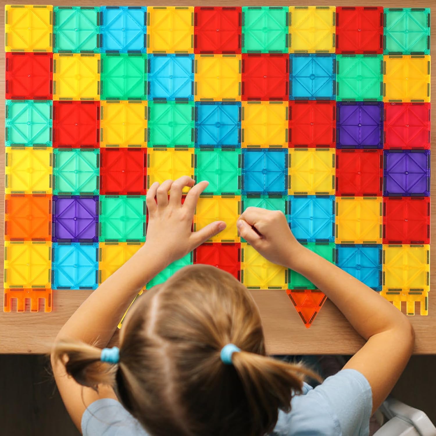 Azulejos magnéticos, juego de 42 piezas de azulejos magnéticos, juego de juguetes magnéticos para niños y niñas, juguete Montessori de aprendizaje