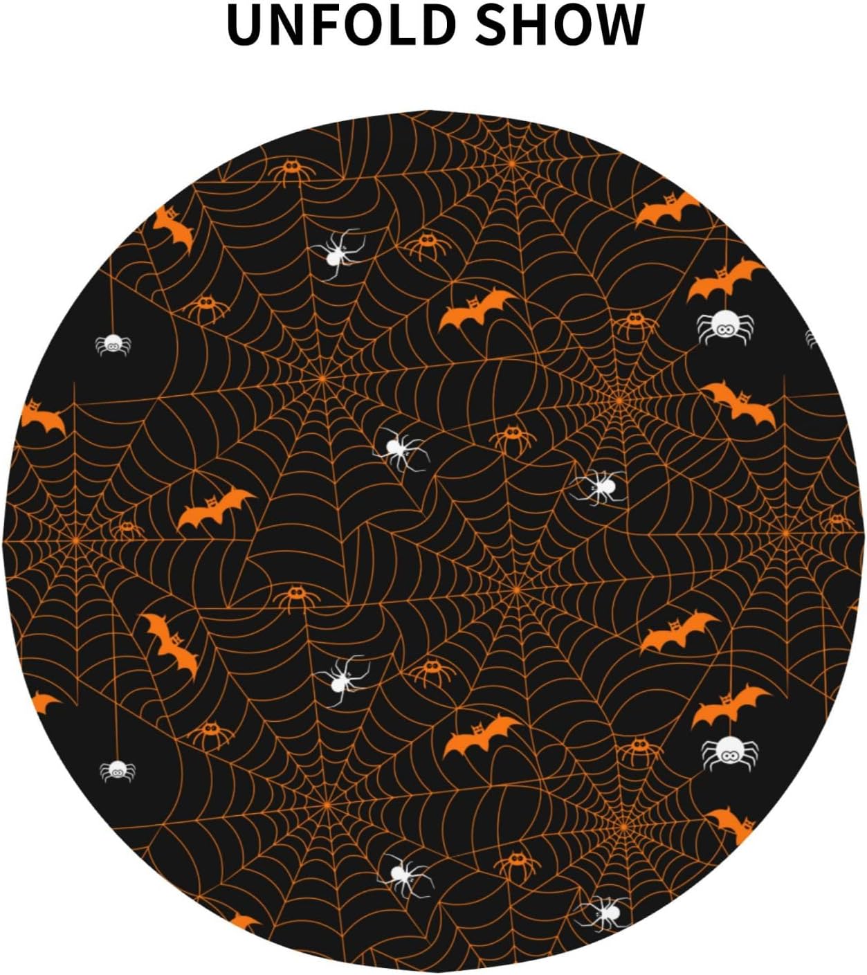 Mantel de Halloween Elements con diseño de murciélago y araña, color negro, lavable, para cocina, comedor, picnic y fiesta