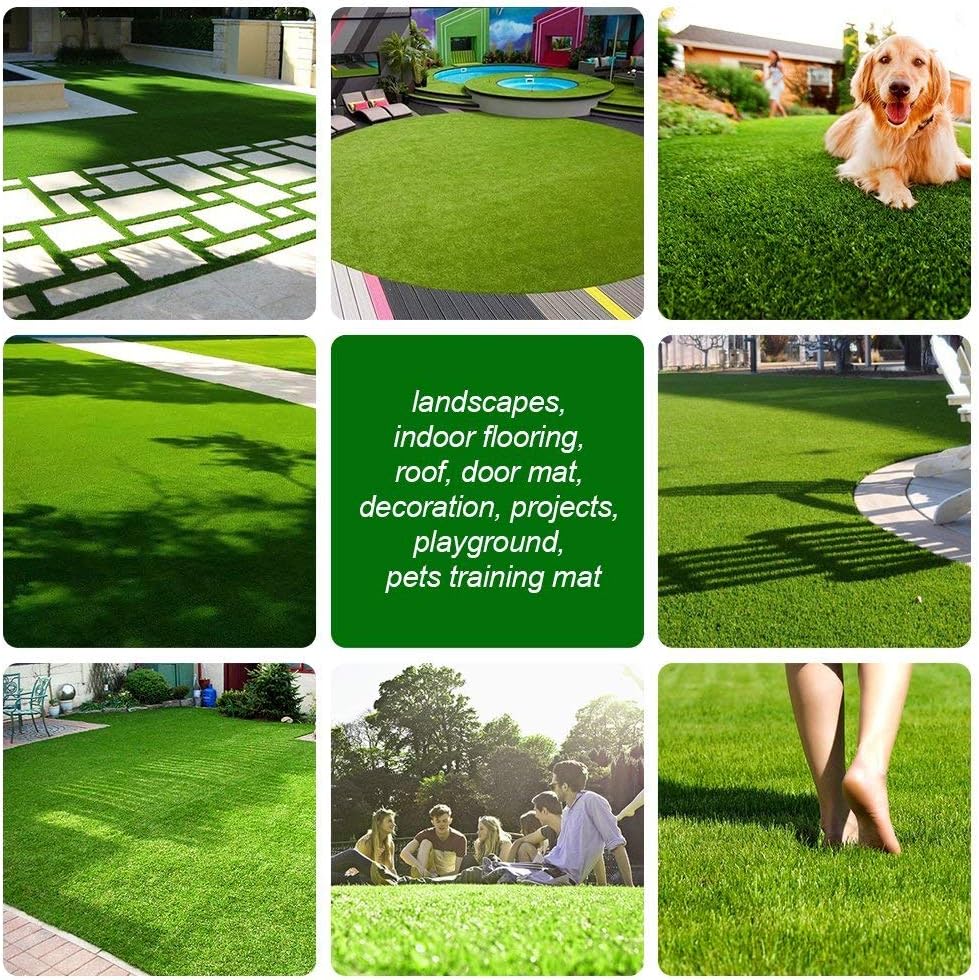 x6.5 – Alfombra de césped artificial sintética gruesa de lujo, realista, perfecta para paisajes interiores y exteriores, 5.5 pies x 6.5 pies (35.75