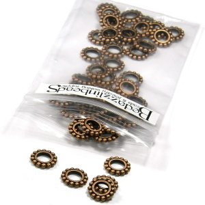 50 cuentas de peltre chapadas Rondelle de 0.354 in x 0.079 in redondas espaciadoras con agujero grande (cobre antiguo) 50 cuentas de peltre chapadas Rondelle de 0.354 in x 0.079 in redondas espaciadoras con agujero grande (cobre antiguo)