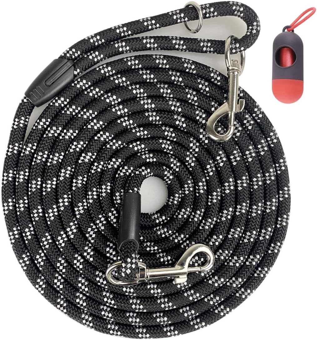 Codepets Correa de cuerda larga para perro para entrenamiento de perros, de 12, 20, 30, 50 pies, correas reflectantes para perro, correas de control