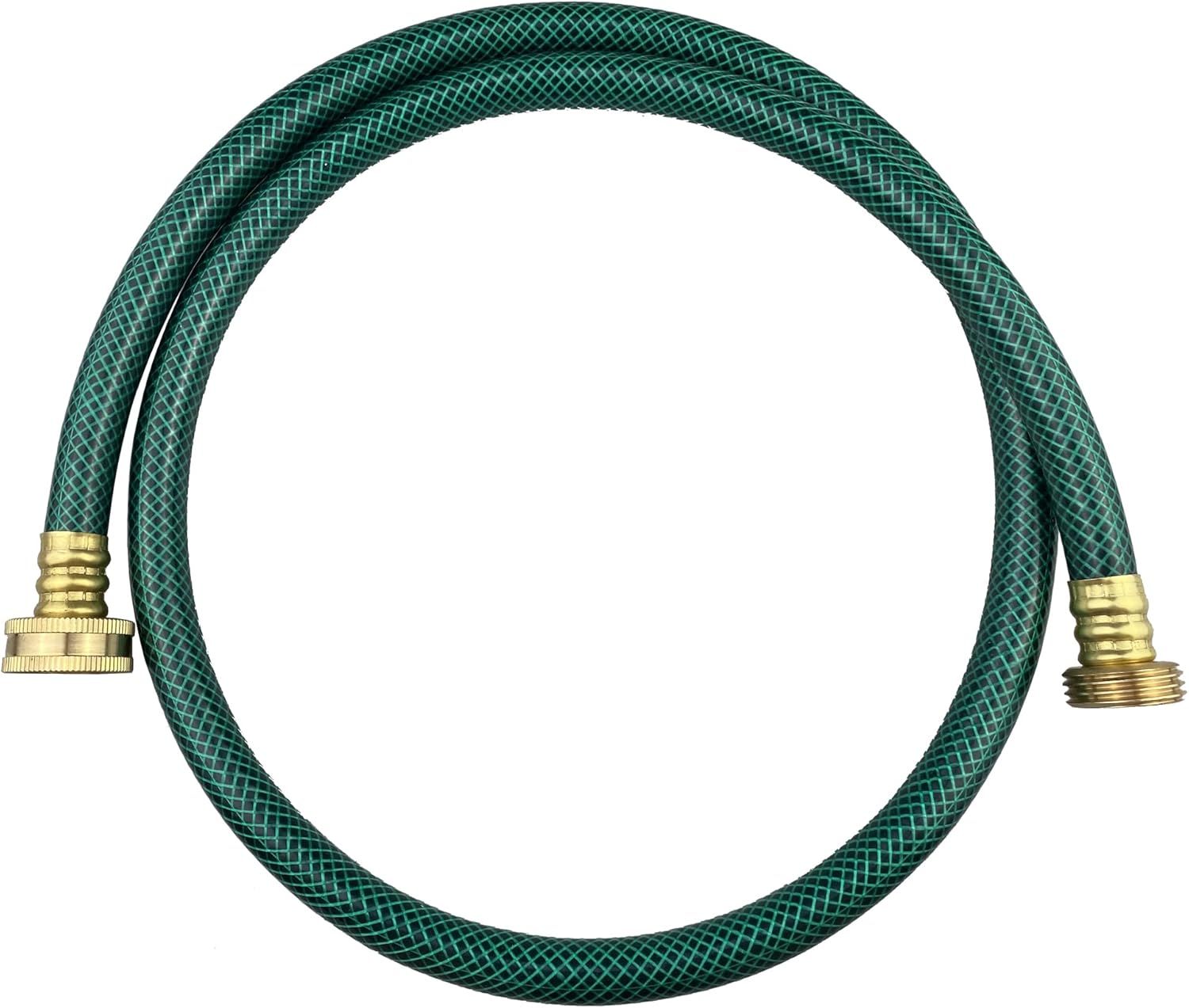 Manguera de jardín de PVC de 12 pulgada, color verde, resistente, con accesorios de latón macizo, sin fugas, flexible, para exteriores, césped,