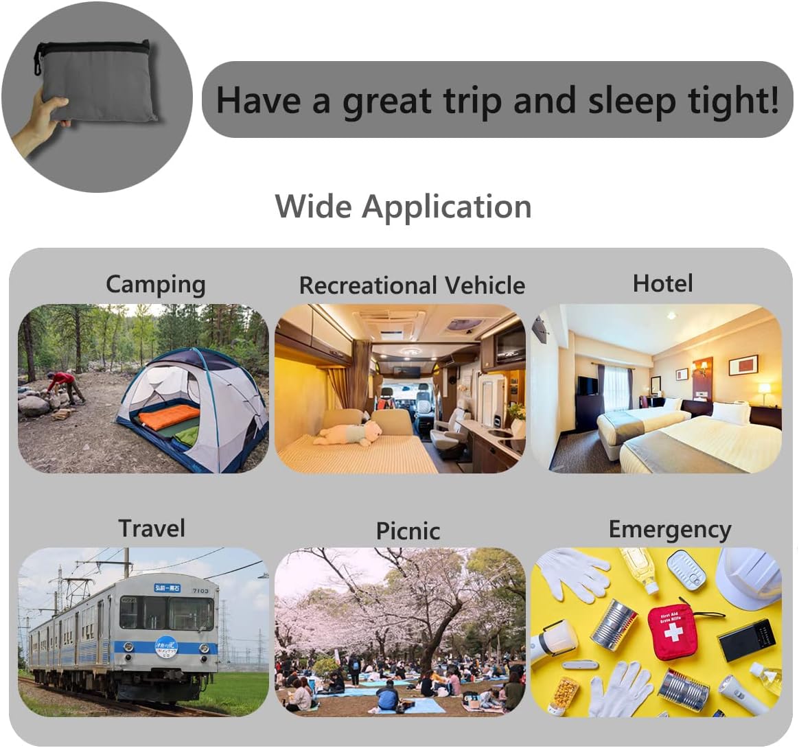 Saco de dormir ligero con forro para camping, sábanas de viaje, saco de dormir ultraligero para mochileros, senderismo, hotel, hostales y viajes,