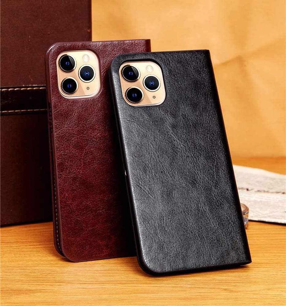 Funda magnética con tapa para teléfono, funda de piel sintética para Apple iPhone 12 Pro (2020) de 6.1 pulgadas, con 3 ranuras para tarjetas (color