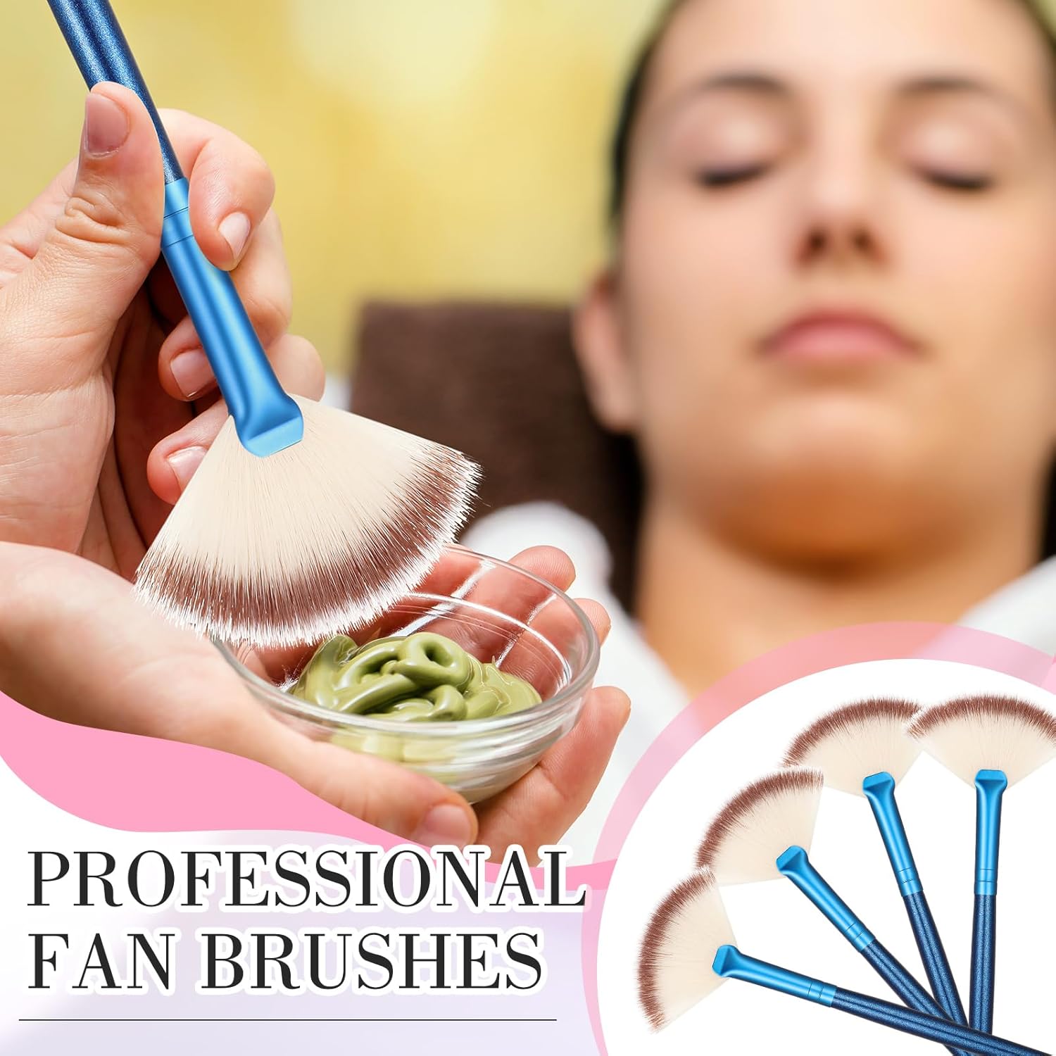 Ziliny 12 piezas de cepillo facial suave para colorete, cepillo de maquillaje, aplicador de ácido, herramientas cosméticas multiuso para máscara de