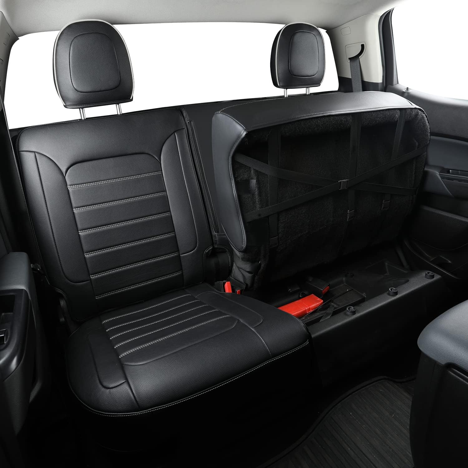 LUCKYMAN CLUB Colorado Fundas de asiento R02-K2, aptas para Chevy 2015-2022 Colorado Crew Cab Z71 LT ZR2 camión de trabajo con cuero sintético