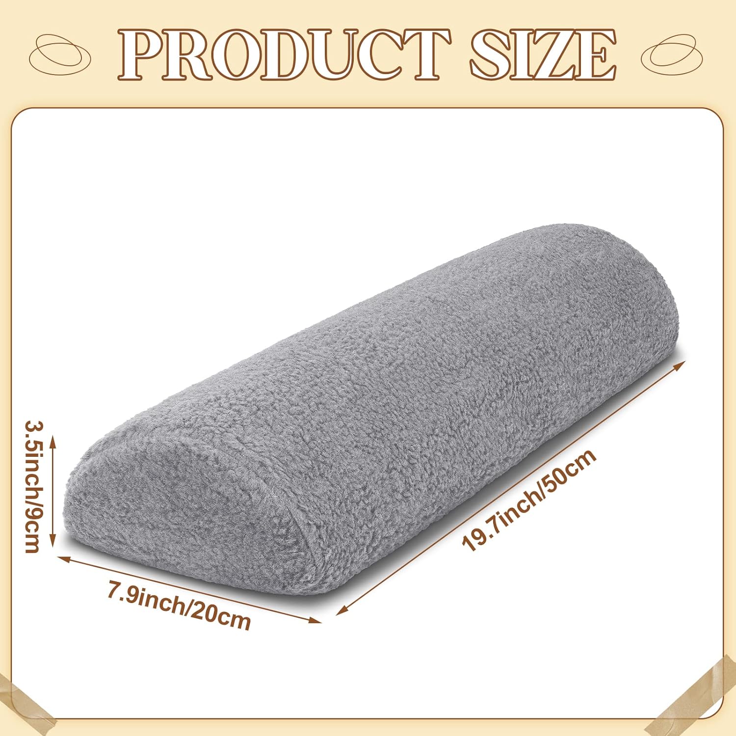 Cojín reclinable para reposapiés para sofá con funda para media luna, almohada debajo de la rodilla, para dormir de espalda y aliviar el dolor, 19.7