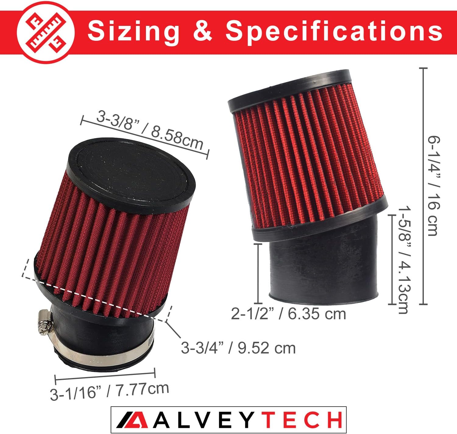 AlveyTech Kit de admisión de filtro de aire de alto rendimiento compatible con Coleman BT200X y CT200U 212cc Mini Bike – Limpiador de aire del