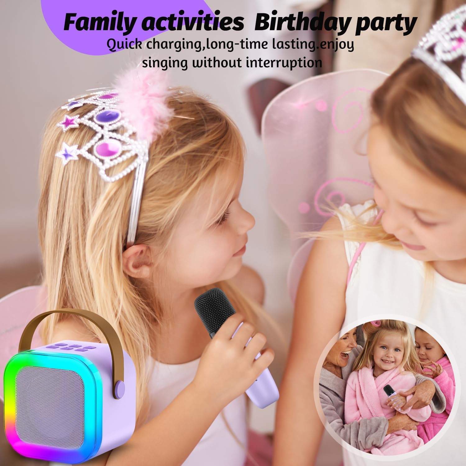 Juguete de máquina de micrófono de karaoke para niños, regalo de cumpleaños de Navidad para niñas de 4 a 12 años, juguetes de karaoke para niñas de