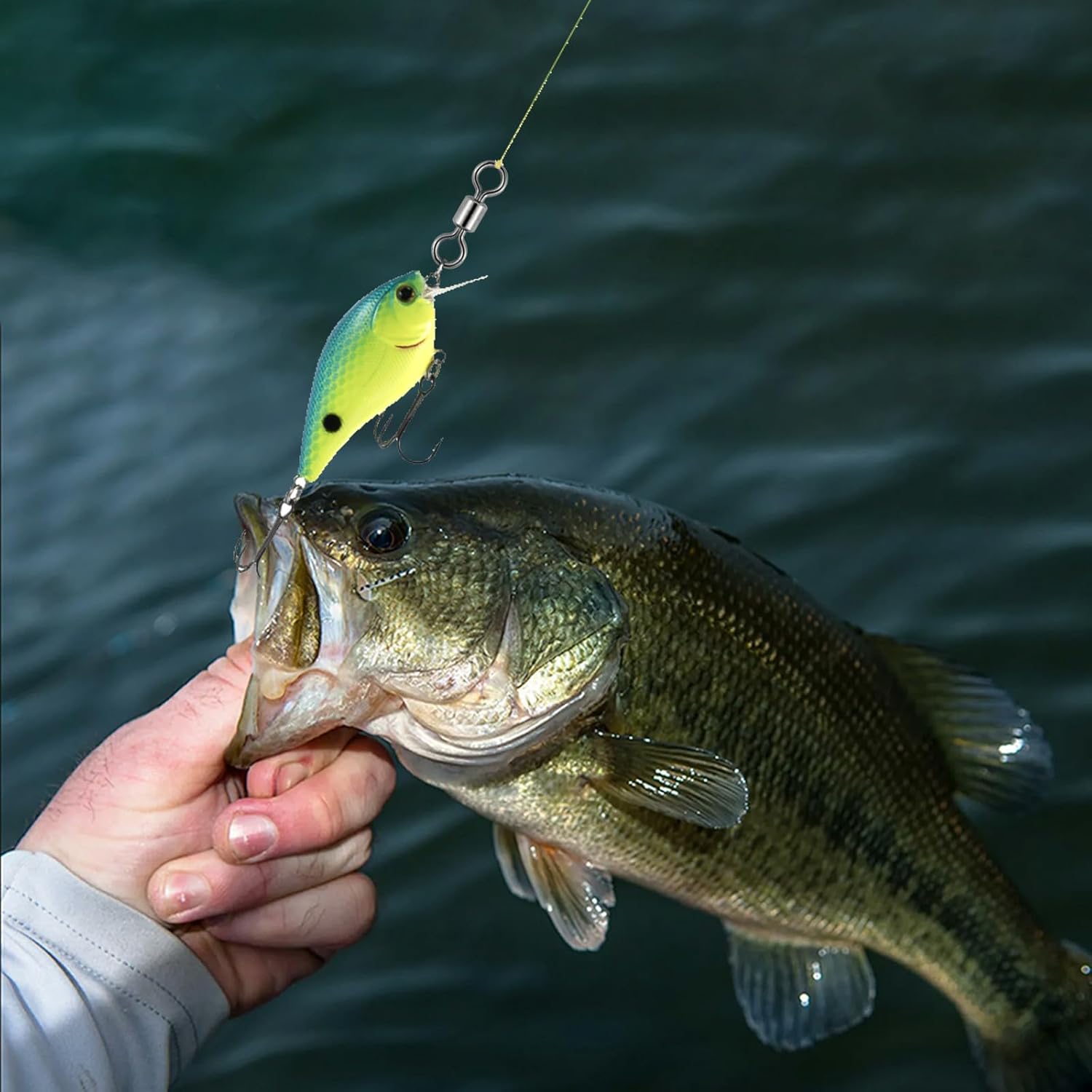 Barril de pesca giratorios, paquete de 40 a 100 aparejos de pesca giratorios de agua salada giratorios rodantes resistentes de terminal inoxidable