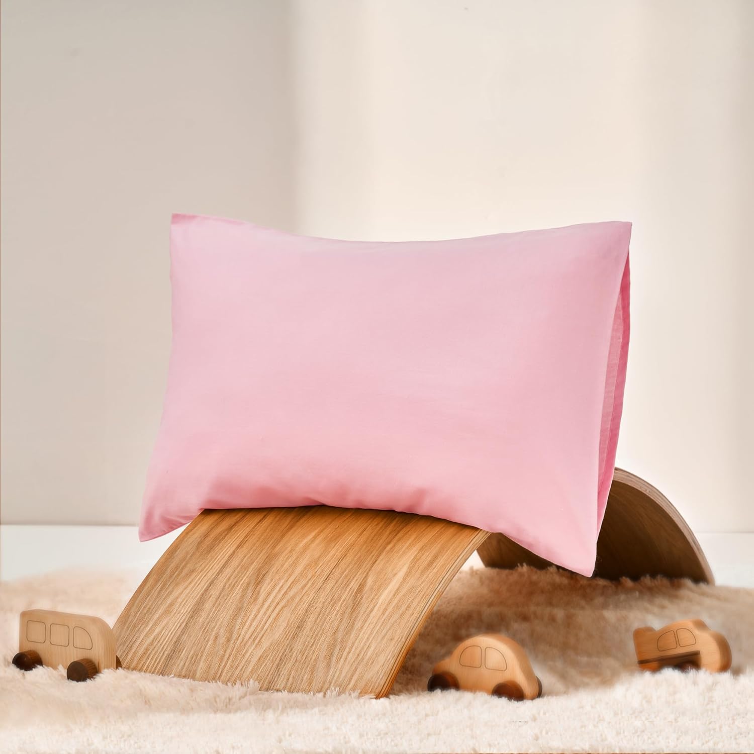 TILLYOU Fundas de almohada de algodón para niños pequeños, paquete de 2 fundas de almohada de viaje súper suaves para niños y niñas, 14.5 x 20