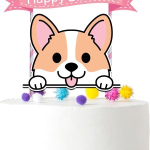 Kawaii Corgi Cake Topper para niños Lindos suministros de fiesta de cumpleaños para perros Decoración de cumpleaños temática de perros Kawaii Corgi Cake Topper para niños Lindos suministros de fiesta de cumpleaños para perros Decoración de cumpleaños temática de perros