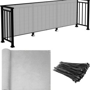 E&K Sunrise – Rejilla para valla de privacidad para balcón, 2.5 x 50 pies, con bridas de cremallera, protección UV para terraza, patio, patio, E&K Sunrise – Rejilla para valla de privacidad para balcón, 2.5 x 50 pies, con bridas de cremallera, protección UV para terraza, patio, patio,