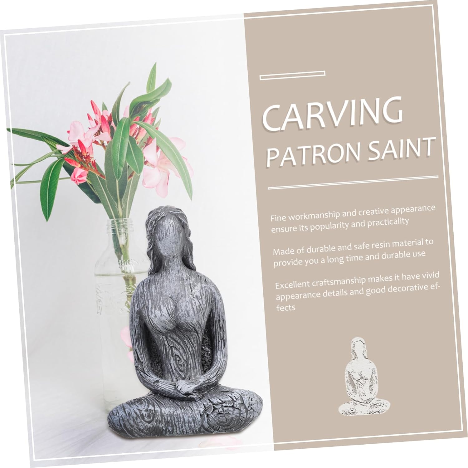 Garneck Adornos tallados, estatua de postura de yoga, figuras de yoga, escultura de diosa, estatua meditadora, decoración de automóvil, decoración