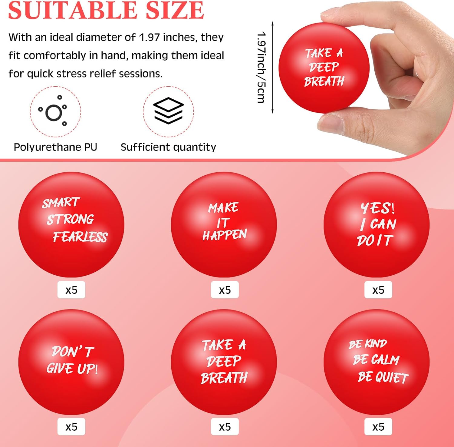 Syhood 90 regalos motivacionales a granel incluye 30 bolas inspiradoras de estrés de 1.97 pulgadas a granel, 30 pulseras de silicona motivacionales