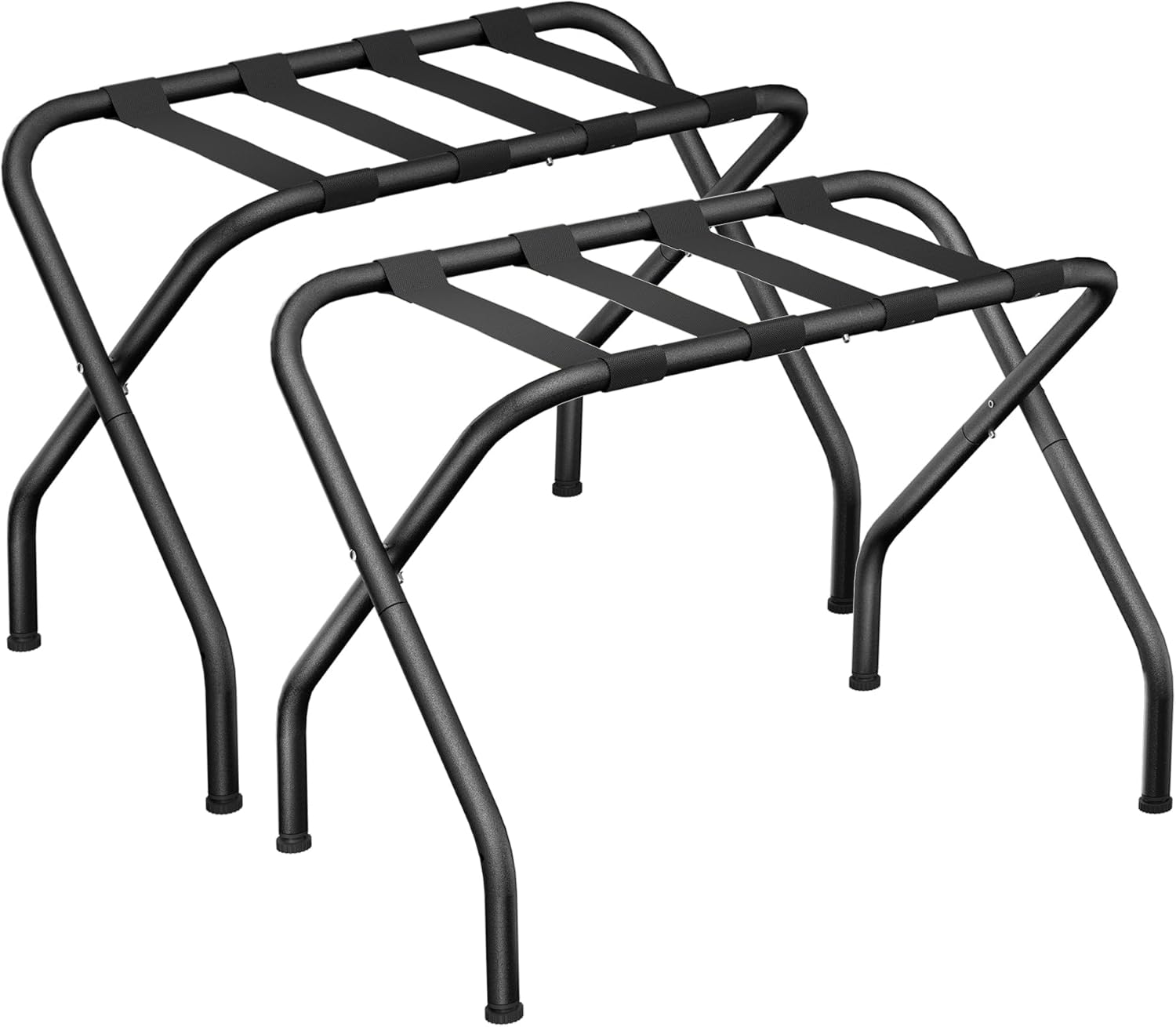 Jsluiiys Portaequipajes, paquete de 2, soporte plegable para maleta, soporte de equipaje plegable tipo X, soporte de equipaje negro resistente,