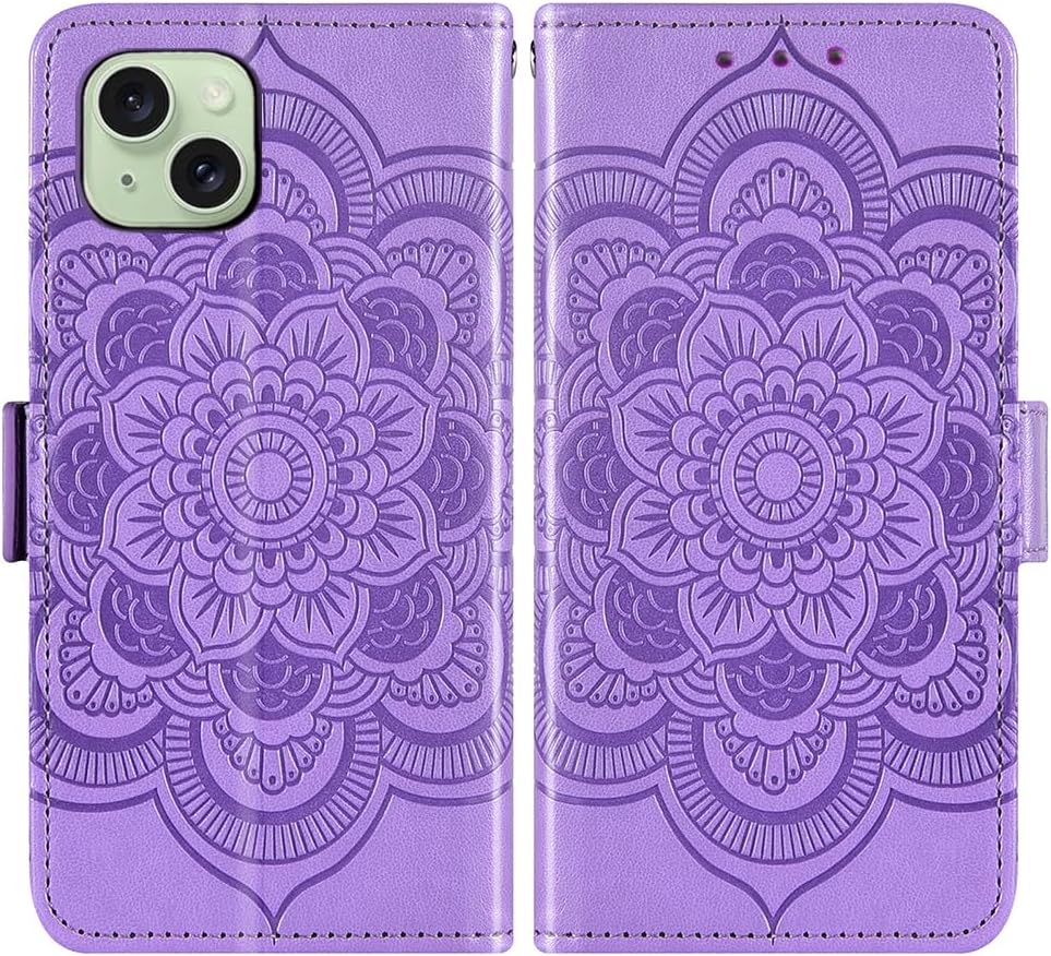 Asuwish Funda tipo cartera compatible con iPhone 15 Plus de 6.7 pulgadas y protector de pantalla de vidrio templado, funda para teléfono celular con