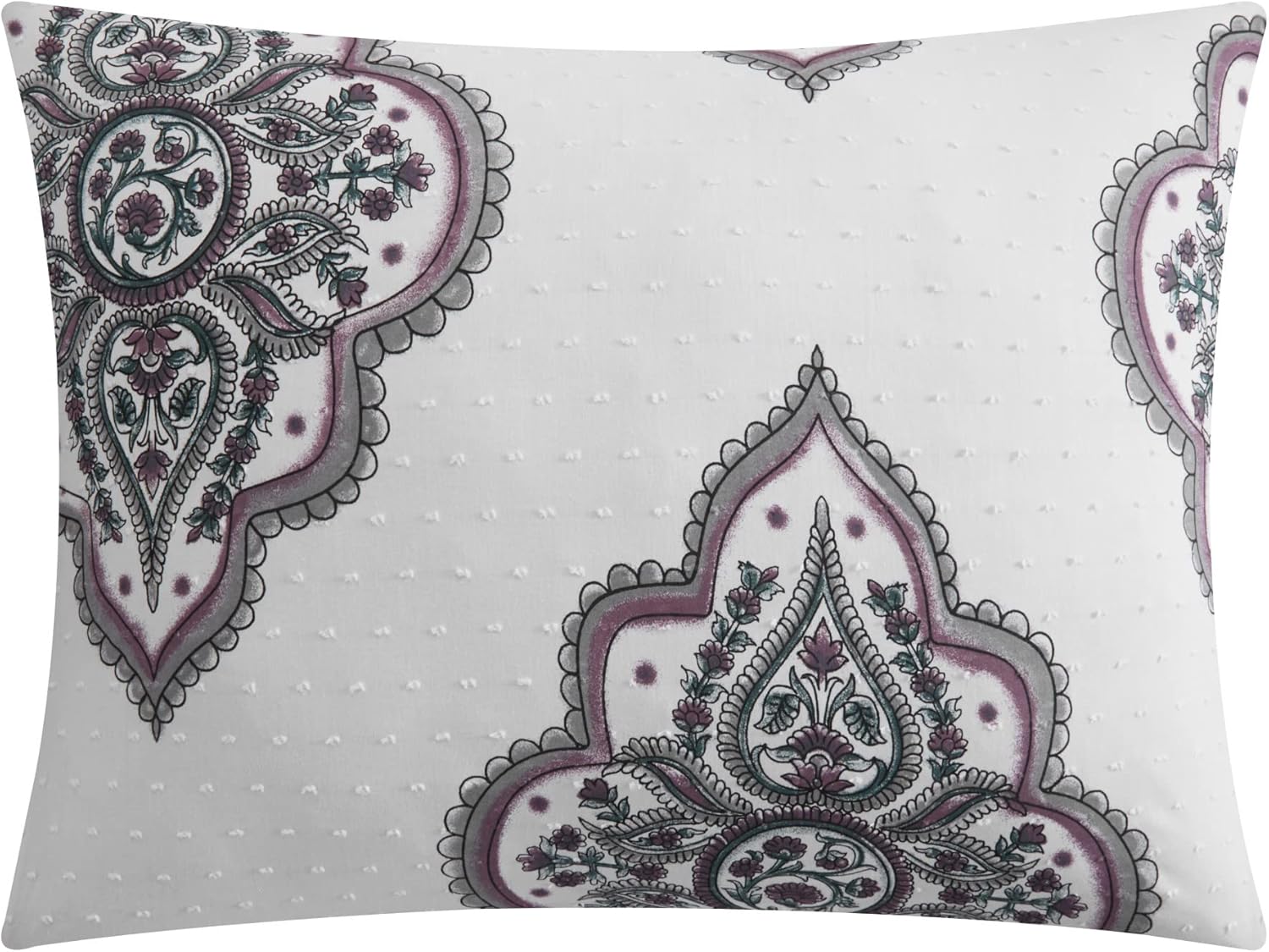 Chic Home Pacey – Juego de edredón de algodón jacquard de 5 piezas, ropa de cama bordada con medallón, fundas de almohada decorativas incluidas,