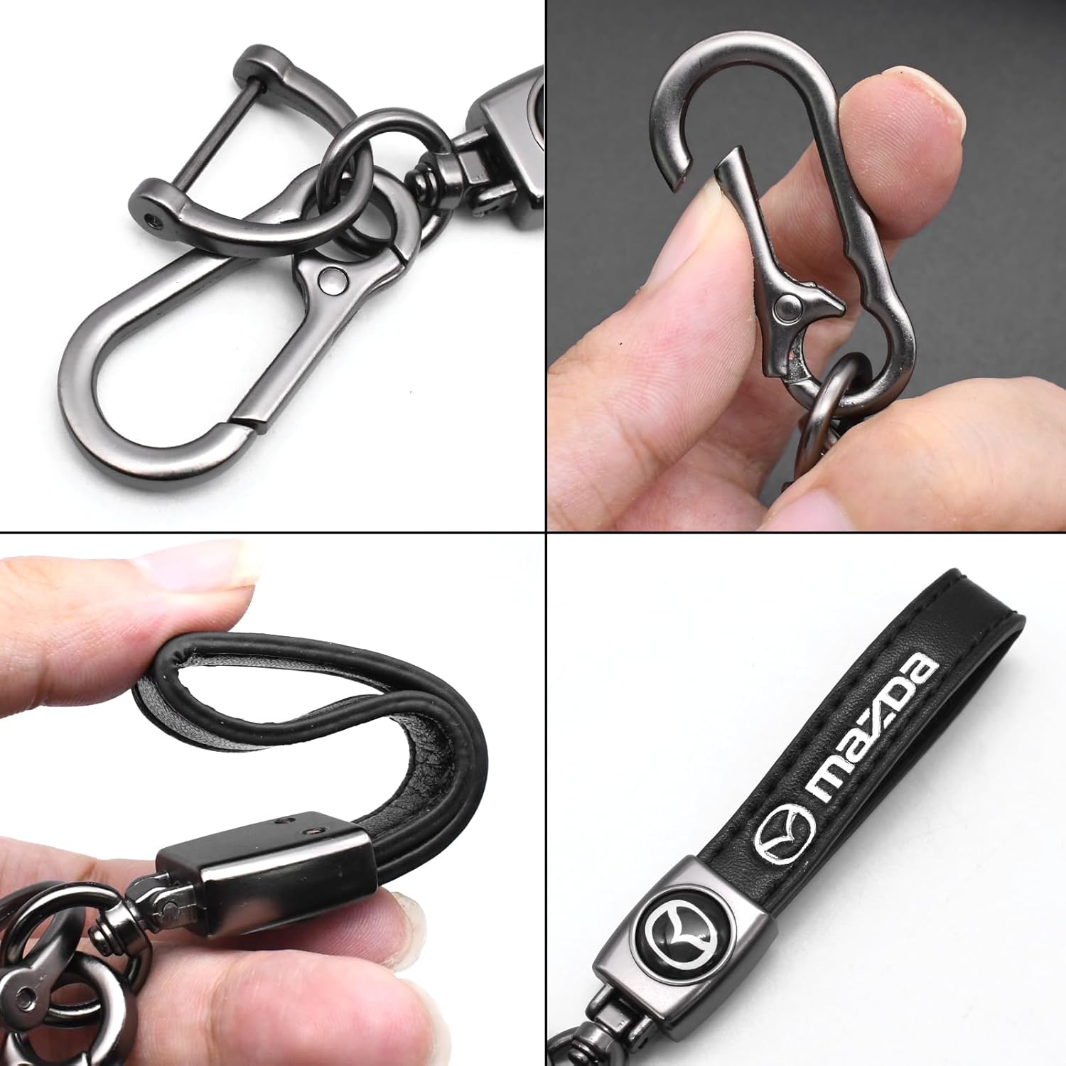 Car Keychain Universal Heavy Duty Metal Key Chain Accessories Car Fob Key Keychain Holder with 360 Degree Rotatable