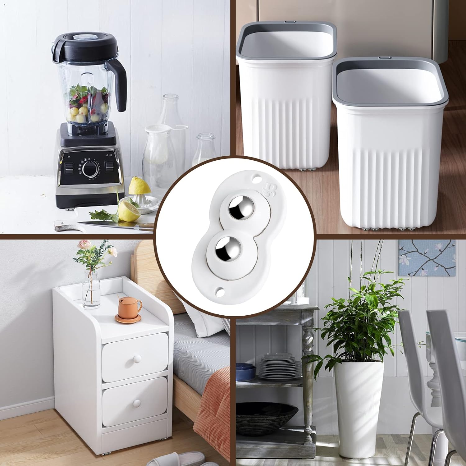 Mini ruedas giratorias autoadhesivas, ruedas de 360 grados para electrodomésticos, ruedas de electrodomésticos para electrodomésticos pequeños de