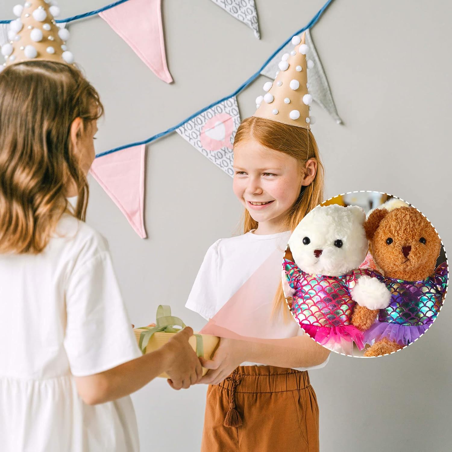 Juego de 2 ropa de oso de peluche de verano que se adapta a la mayoría de los niños de 14 a 18 pulgadas, traje de peluche de oso de peluche para