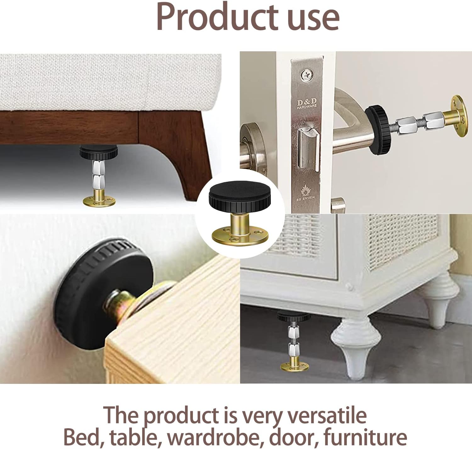 2 tapones para cabecero, herramienta antivibraciones para marco de cama ajustable, estabilizador de soporte telescópico antivibración para pared de