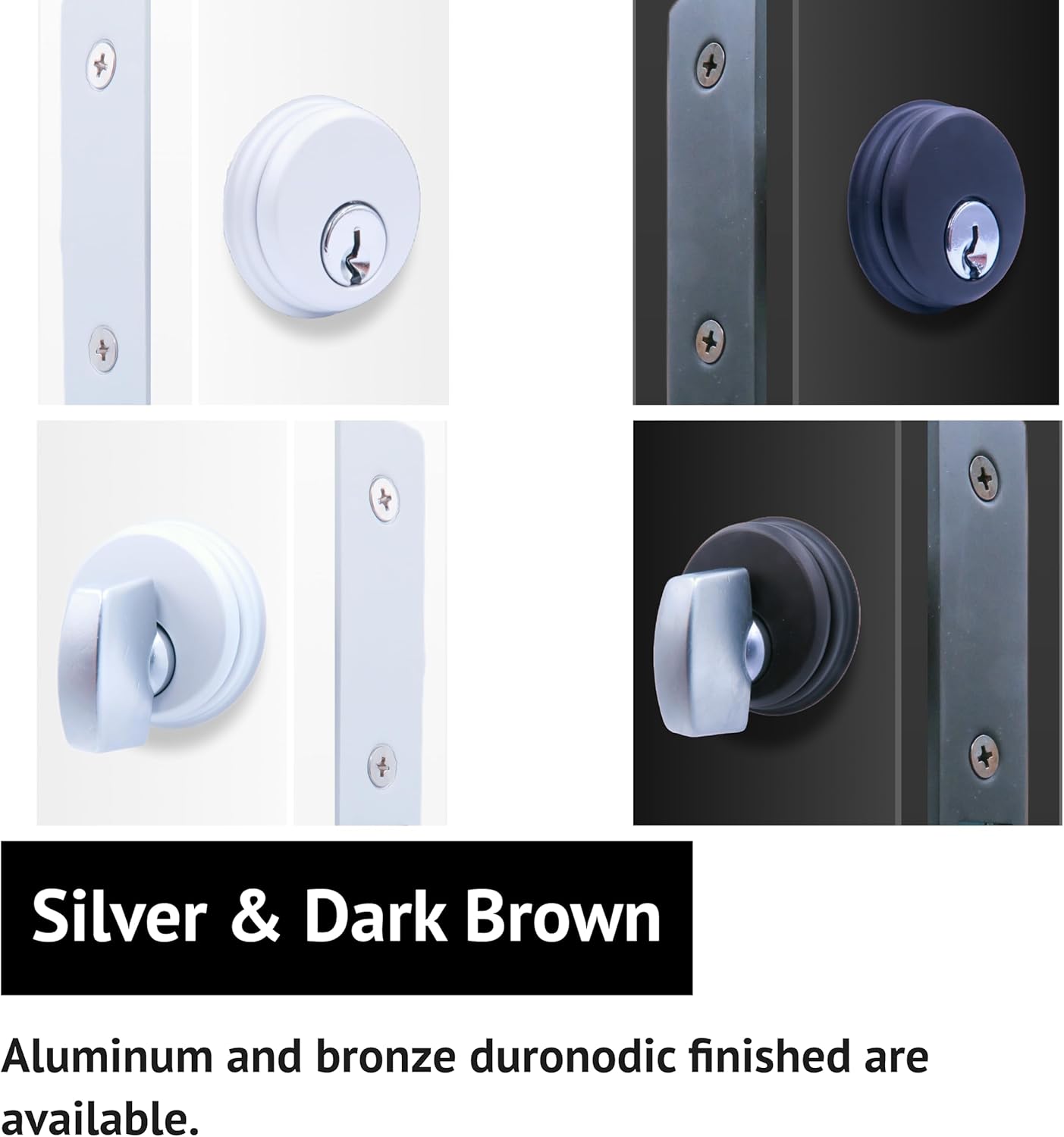 elox Cilindro con llave de zinc y 1 cilindro de perilla para Adams Rite Commercial Storefront Door Lock a Pair Pack AL Color