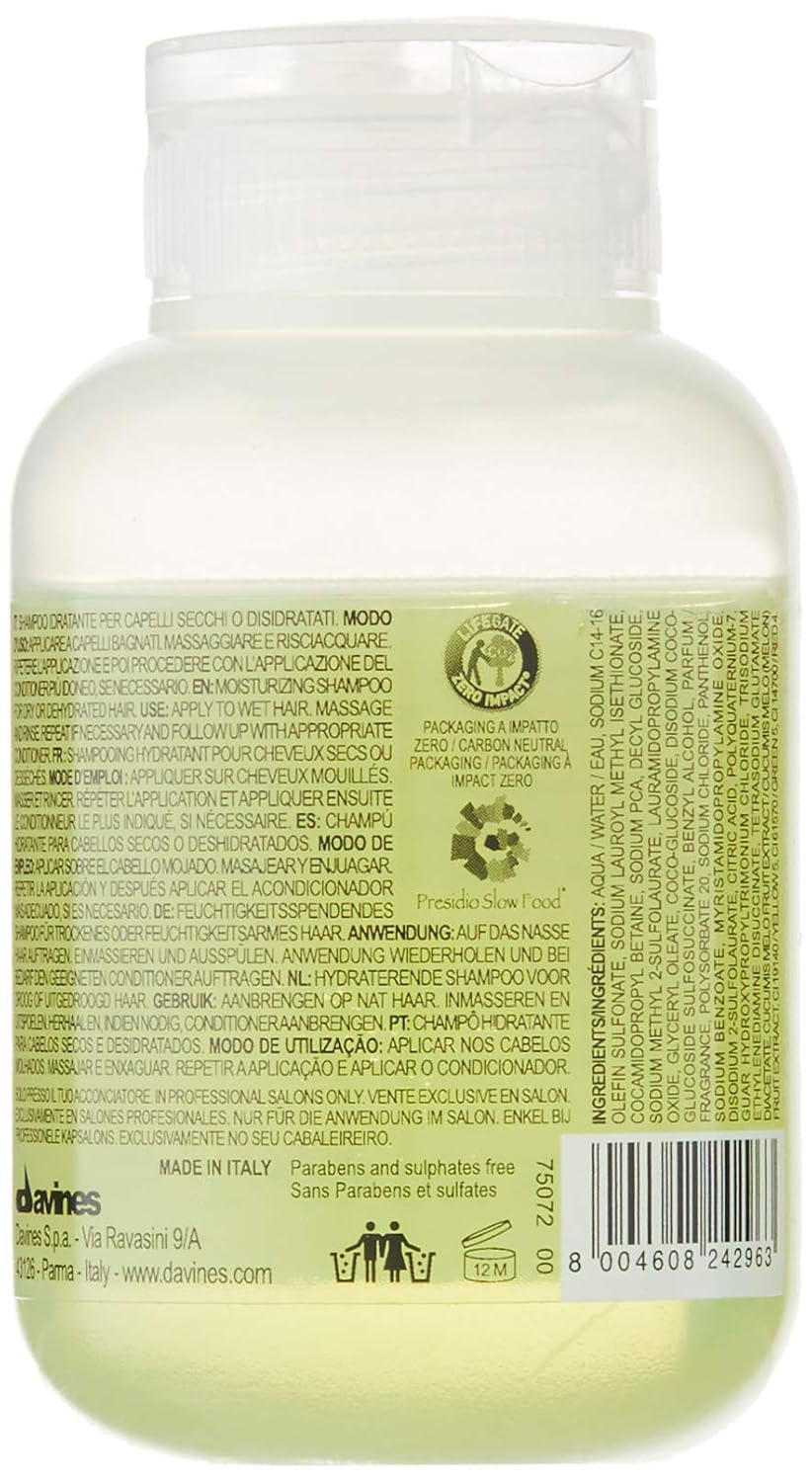 Davines MOMO Champú y acondicionador hidratante para cabello seco y deshidratado, añade suavidad y brillo, fórmula desenredante