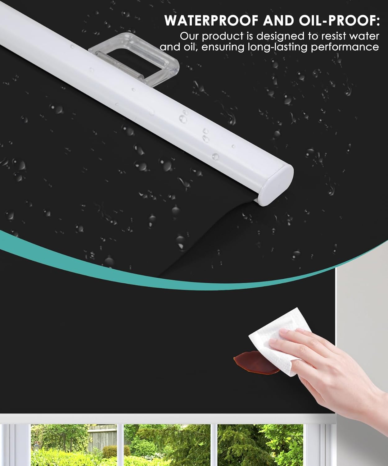 Persianas enrollables opacas para ventanas, 35 x 72 pulgadas, para dormitorio interior, persianas enrollables sin cordón con protección UV para el