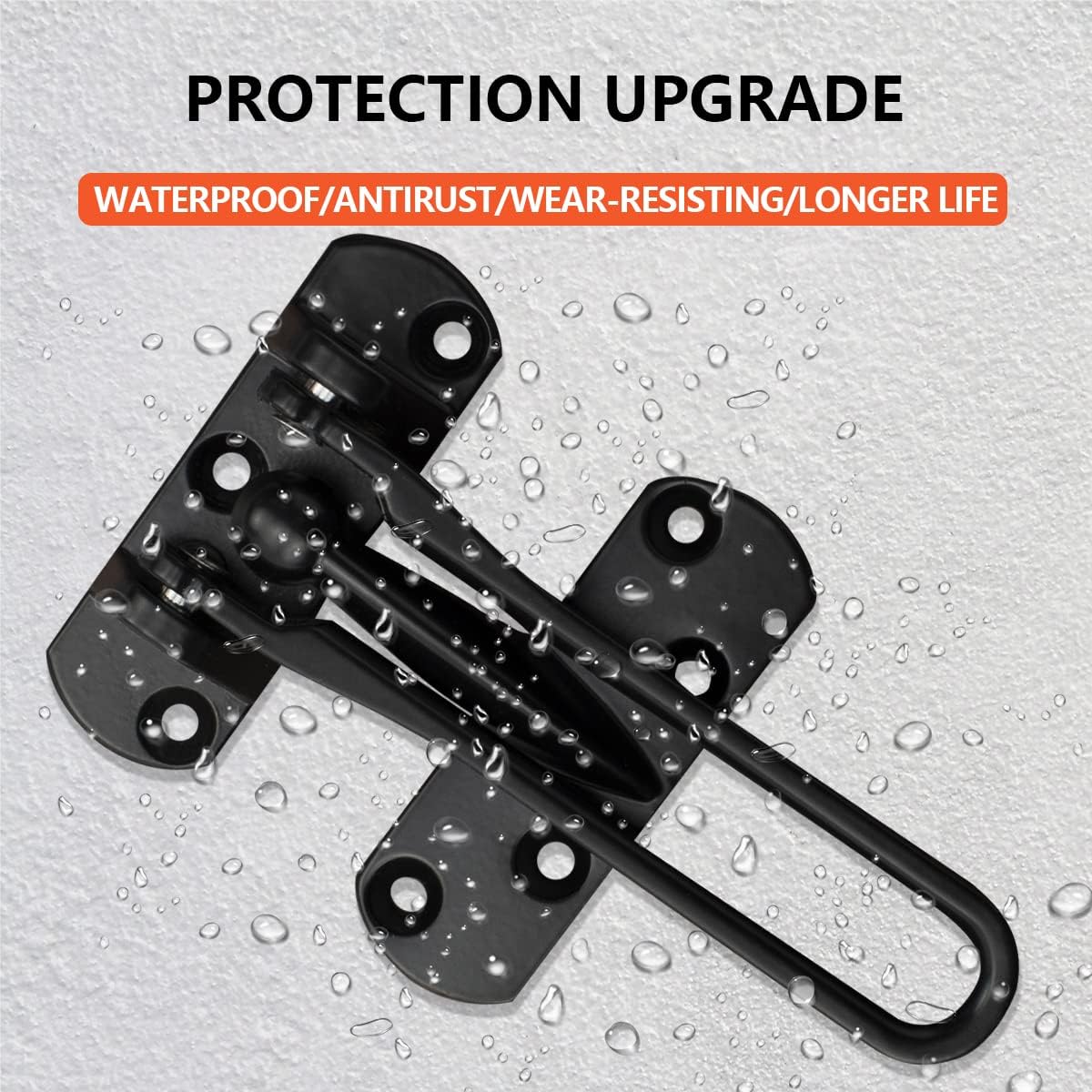 Cerradura de puerta Barra oscilante Protector de puerta 2-12″ de alta seguridad para el hogar (negro)