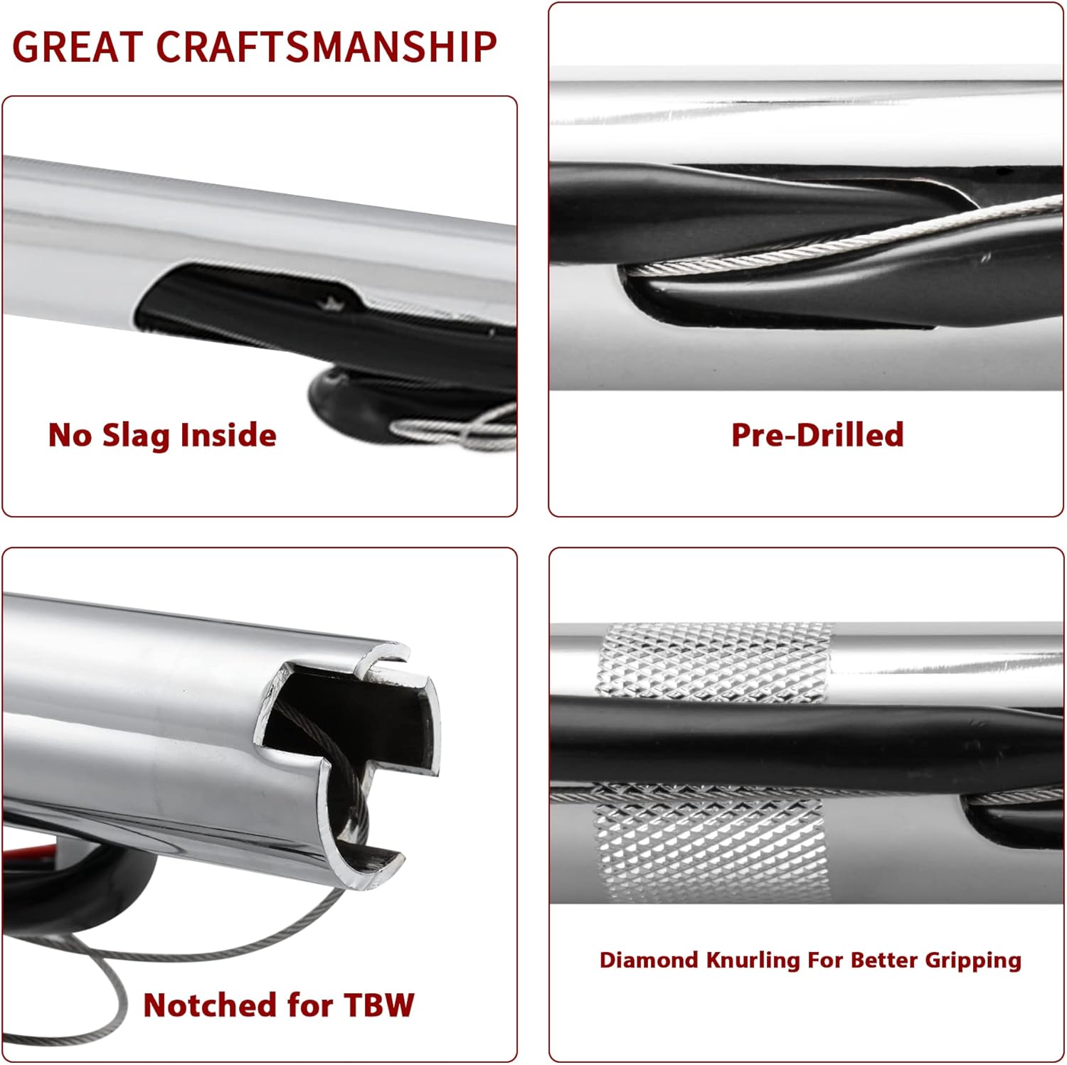 TIGERSGATE Manillares especiales precableados de 12 pulgadas Rise Road King de 1 14 pulgadas para Harley Road King Special FLHRXS 2017 y
